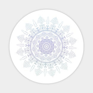 Blue, Purple and Green Tone Mandala Magnet